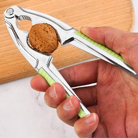 Nut Cracker Tool Multifunctional Handheld Walnut Clip Nut Shell Garlic Peeling Plier Peeler Tool for Kitchen Made of Food Grade Zinc Alloy Ergonomic Handle Design Easy to Wash