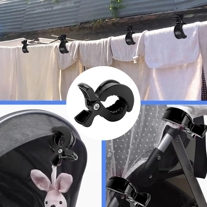 SGERUFZ 4pcs Universal Pram Clips for Attaching Blankets, Clothes, Toys,
