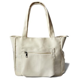 Stylish Minimalist Oxford Cloth waterproof tote bag ​for Women​,Large Capacity 4-Pocket Design,Top Zipper Closure & Front Zippered Pocket