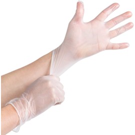 Personal Touch Disposable Vinyl Gloves Medium Size| Heavy Duty | Non Sterile | Powder Free | Latex Free Rubber |food Safe (Large, 100, Count)