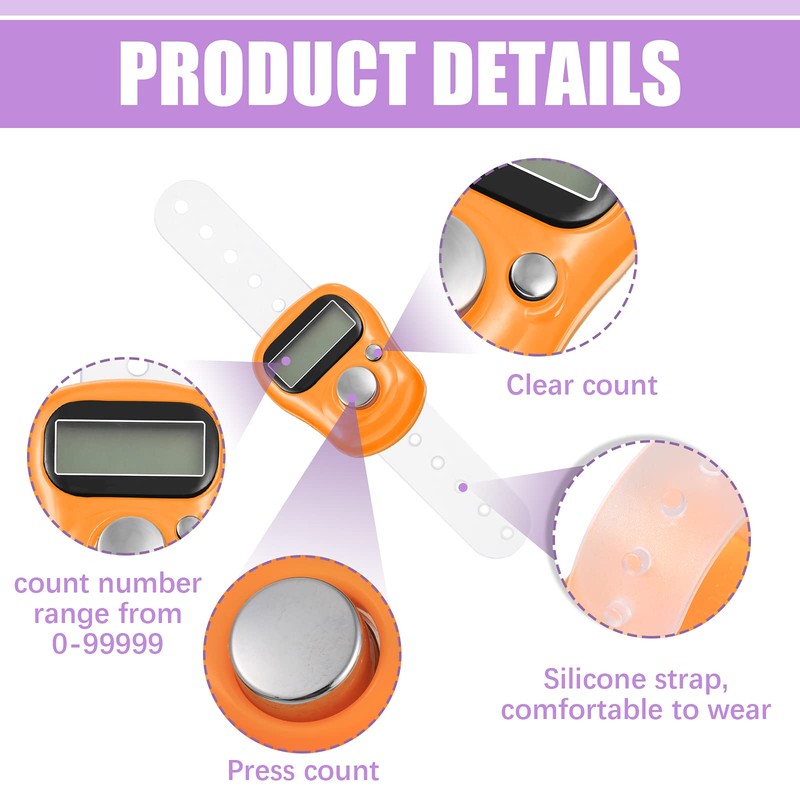 Kingdder 4 Pcs Stitch Counters LCD Finger Digital Row Counter