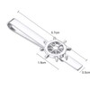 Asienice Skinny Nautical Tie Clip for Mens Silver Rudder Tie