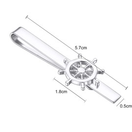 Asienice Skinny Nautical Tie Clip for Mens Silver Rudder Tie Clip Tie Bars Tie Accessories