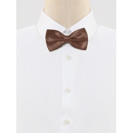 Allegra K Men's Bowtie, Bowtie, Ribbon, Formal, Wedding, School Entrance Ceremony, Adult, Adjustable, Solid Color,, coffee