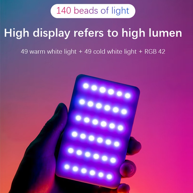 Andoer Y140 RGB LED Video Light Rechargeable Photography Fill Light