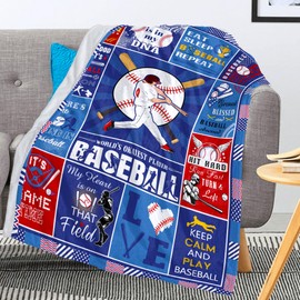 Baseball Blanket Ultra Soft Warm Flannel Throw Blanket Baseball Lover Baseball Team Blankets Gifts for Boys Adults Kids 50"X40"