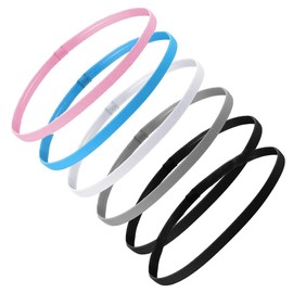 GeorgeX Diadema Deportiva 6 Paquete Diadema Deportiva Antideslizante Banda para la Cabeza Elástica Ligas Deportivas para Cabello Banda para Sudor para Correr Yoga para Mujeres y Hombres