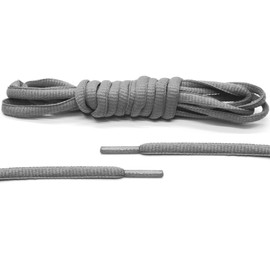 GOOD STUFF Polyester Shoelaces Round Shoelaces 90cm Perfect for any type of shoe. Beautiful and elegant - Colour Grey, Grey - 90cm, 90, Grey - 90 cm