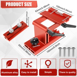 Deuson Rest Sharpening Jig Aluminum Alloy Sharpening Tool Rest Jig Adjustable Sharpening Jig Tool Manual Bench Grinder Sharpening Jig for 6/8inch Diameter Grinder(Gules)