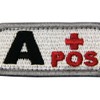 Type A + Tactical Blood Type Embroidered Velcro Patch White