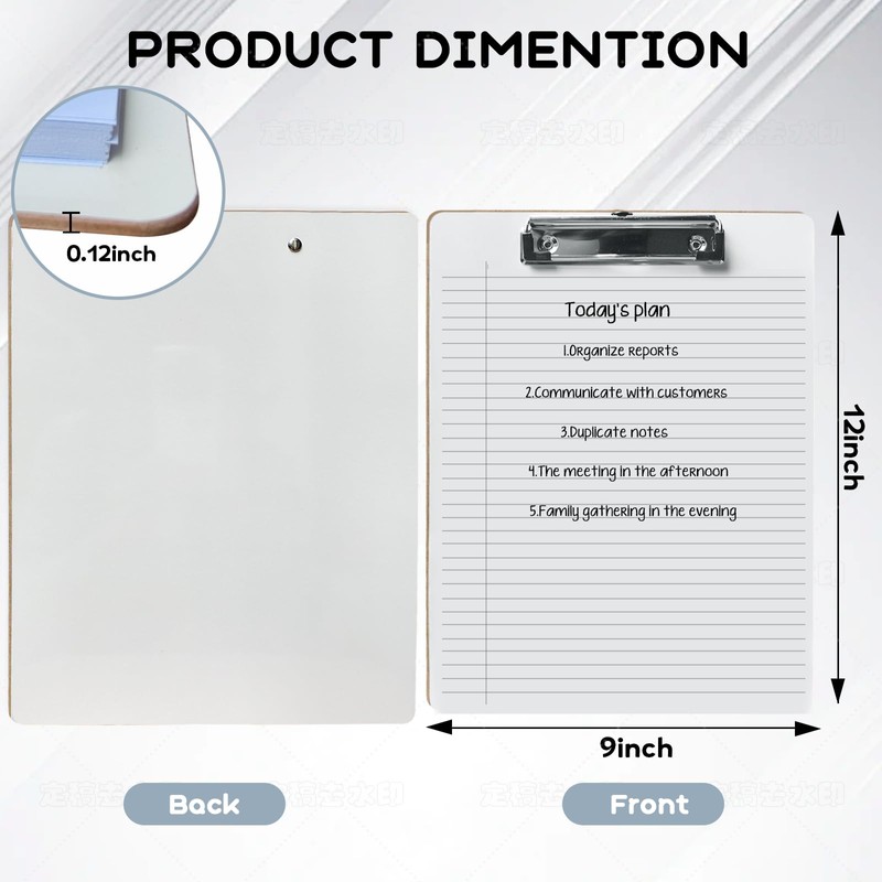 Lined Dry Erase Clipboards 9x12 Reusable Whiteboards for School Office