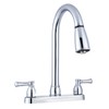 Dura Faucet DF-PK350L-CP Non-Metallic Dual Lever Pull-Down Rv Kitchen Faucet