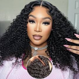 Besurina Curly Closure Wig Human Hair 5x5 HD Transparent 22 Inch Glueless Kinky Curly Wig ReadytoGo Pre Plucked for Black Women 5x5 Invisible Deep Curly Lace Front Wigs Wear and Go