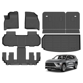 AZYT Floor Mats & Cargo Liner for Buick Enclave 2025 All Weather Automotive TPE Set Anti-Slip Waterproof Floor Liners Accessories Black