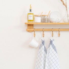 Blue Cotton Tea Towels for Kitchen - 100% Cotton, 6 Pack, 30"x20" Tea Towels for Baking - Highly Absorbent, Durable and Farmhouse Tea Towels for Dish Drying and Decoration - Vintage Tea Towels (Blue)