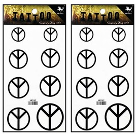 Tattoos 2 Sheets Peace symbol Temporary Tattoos for Adult Men Women Kids Waterproof Temporary Tattoo Fake Tattoos Body Art Sticker for Kid Teens Men Women