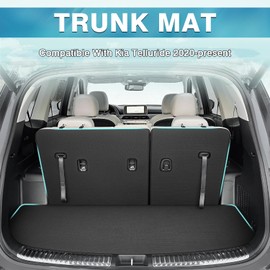 Mixsuper Cargo Liner for Kia Telluride 2020 2021 2022 2023 2024 2025, All Weather Trunk Mat Backrest Mat TPE Back Seat Cover Protector for Telluride Accessories