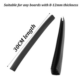 Runseaway 4Pcs Skateboard Deck Guards Protector, Longboard Edge Protection, Black Rubber Bumpers, Shock Absorbing Nose & Tail Guard Strip, Non-Collision Bar for Kids, Beginners, Boys, Girls