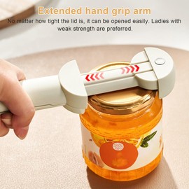 Multifunctional Retractable Jar Opener, Stainless Steel Jar Opener Ring Pull Can Opener Aid Cap Screwer to Remove Stubborn Lids, Bottle Opener for Daily Life, Travel, Weak Hands, Children, Elderly