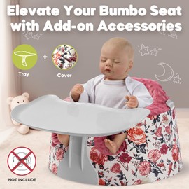 Mamatepe Seat Cover and Tray Sets Accessory Compatible with Bumbo Floor Seat for Baby,Breathable Baby Bumbo Seat Cover，Bumbo Activity Tray Attachment Easy to Install and Remove (Flower)
