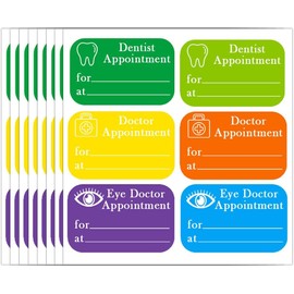 Doctor and Dentist Appointment Stickers,1.5X1 Inches Appointment Planner Stickers for Adults,240 Count