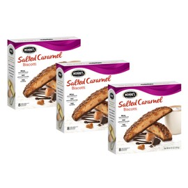 3 Boxes of Nonni's Biscotti, Salted Caramel 8 per Box for Total of 24 Biscotti