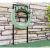 CALIDOLA Freestanding Garden Hose Organizer with Black Powder-Coated Finish -