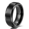 TRUMIUM 8mm Tungsten Carbide Wedding Rings Men Women Black Brushed