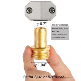 Garden Hose Repair Kits, 2 Pack Brass Water Hose Connector, Fit 3/4" and 5/8" Garden Hose, Male Hose End Repair Fittings Replacement, Hose Mender Kit