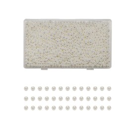 1000 Pcs Pearl Beads with Hole, Pearl Beads for Craft, 6 mm Round Craft Bead, Round Loose Pearl Beads, Bulk Loose Pearl Beads with Holes, Loose Arts and Crafts Pearls, Lvory White Pearls for Craft