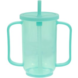 HOMSFOU Wasserbecher für behinderte Patienten mit Lecks, Trinkbecher für ältere Menschen, Wasserbecher mit Strohhalm, Tasse für behinderte Patienten