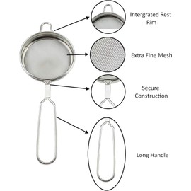 AYUSHNAIK Stainless Steel Tea Fine Mesh Strainer, Tea Infuser for Loose Tea, Mini Mesh Sifter Stainless Steel Cooking Sieve Loose Leaf Tea sieves and strainers with Non Slip Handle