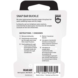 GEAR AID Snap Bar Buckle, Replace Broken or Missing Buckles on Gear Including Clothing, Backpacks and Dry Bags, Black, 3/4”