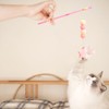 HDBHBH Cat Teaser Wand Toy with Plush Ball, Bite-Resistant Elastic