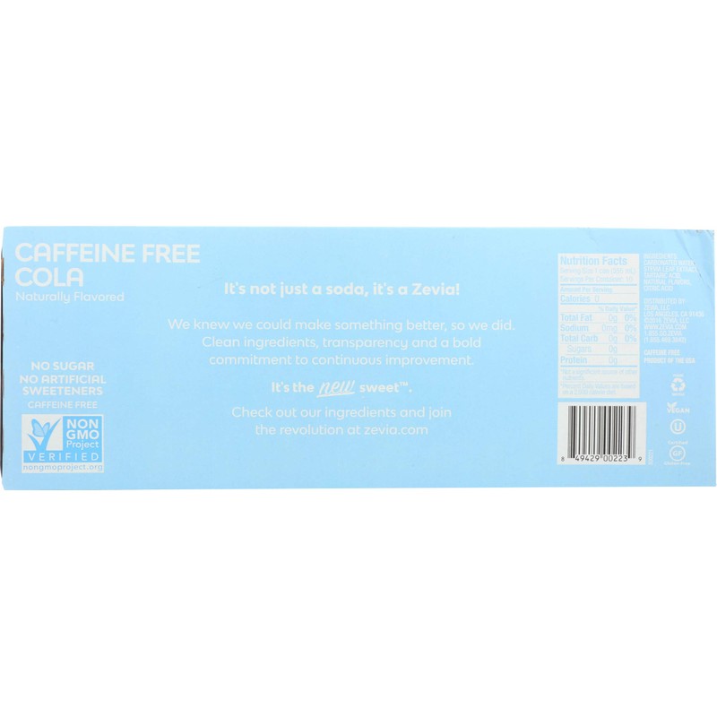Zevia Caffeine Free Cola 10 Pack, 12 FZ