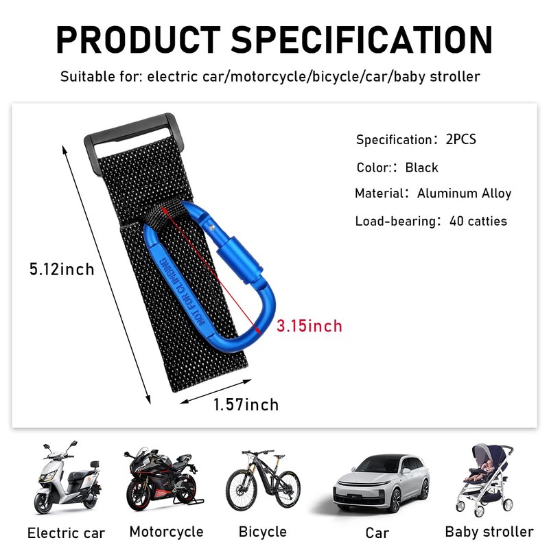 KVAEY 2 Pack Multipurpose Hook for Hanging Helmet, Goggle, Headsets,