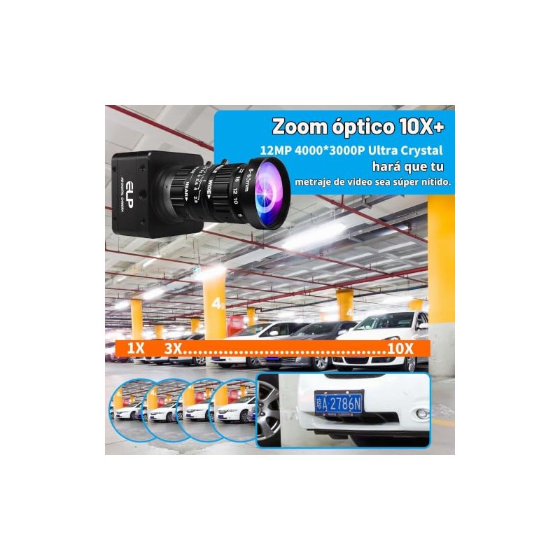 ELP Cámara de zoom USB de alta velocidad, 1080P/230 fps,