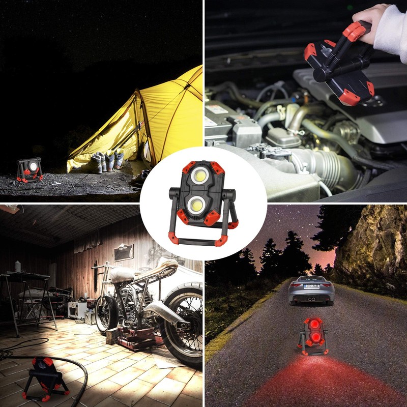 Yzoni 2 Pack LED Work Light Rechargeable, 2 COB 2500LM