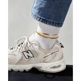 KissYan Gold Layered Ankle Bracelets for Women, Dainty 14k Gold Plated Layering Anklets Set Adjustable Fashion Cuban Link Snake Tennis Chain Ankles Summer Beach Foot Jewelry