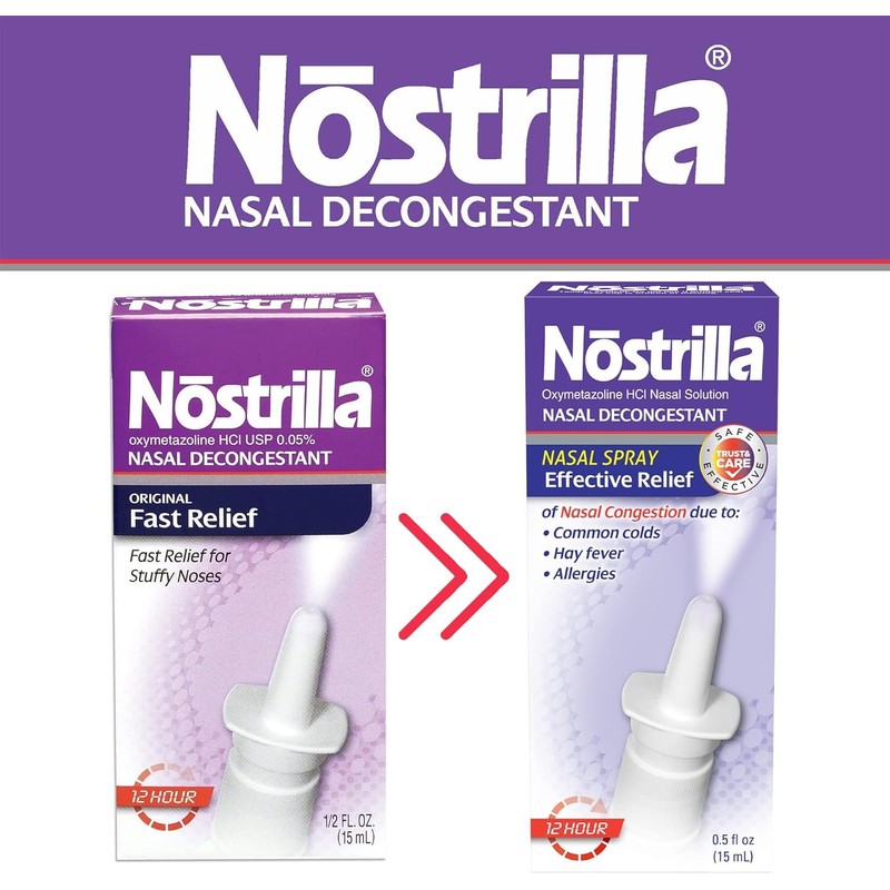 Nostrilla Nostrilla Nasal Decongestant Spray, Stuffy Nose Relief, 0.5 oz