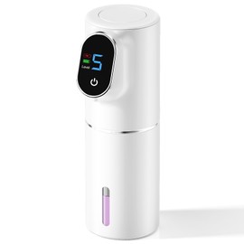 Automatic Soap Dispenser,Liquid Soap Dispenser for Bathroom Kitchen Sink,USB Type-C Rechargeable,Hands-Free Touchless,LED Screen Display,5-Level Adjustable,320ML 10.8OZ (White)