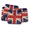 4 Set - Union Jack Cork Backed Drinks Coaster -