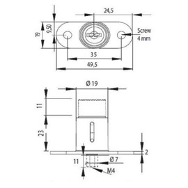 Gedotec Pressure Cylinder Lock Screw-On Lock 1 Set Lock with Key and Mounting Material for Sliding Doors Nickel-Plated Steel Diameter 19 mm Various Locking Including Accessories Push Lock