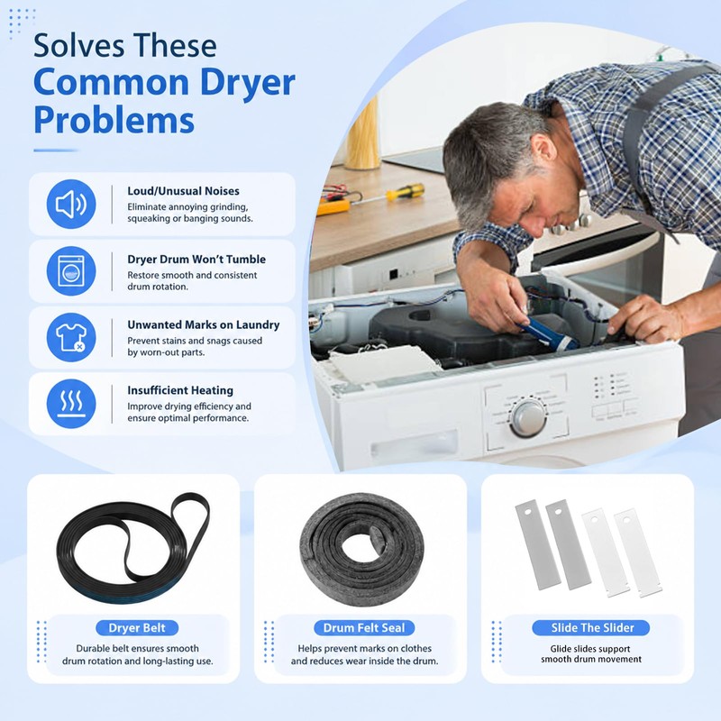 WE49X20697 Dryer Bearing Kit Compatible with GE Dryer Fix Noise