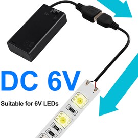 AEDIKO 2pcs 2 AA Battery Holder USB Switch 3V USB Female Socket 2X 1.5V AA Battery Case Box Holder On/Off Switch for RC Cars LED Light