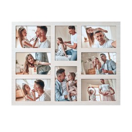 MONT PLEASANT 4x6 Collage Picture Frame Family Photos Display - 8 Openings Collage Picture Frame for Wall for Tabletop Stand White Picture Frames Set for Home Decor Family Gifts