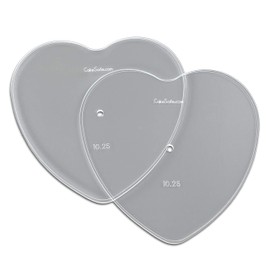 CAKESAFE – 2-10.25” Heart Shaped Clear ¼” Acrylic Disks – Perfect Icing Tool to Smooth the Buttercream on Your Cakes