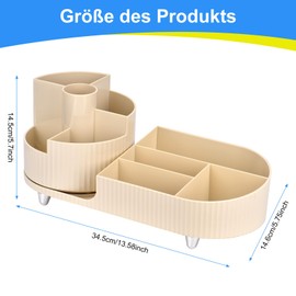 AUHOU Make Up Organiser, 360° Rotating Cosmetic Organiser, Cosmetic Storage Box for Dresser, Bathroom, Bedroom, Simple, Lightweight, Luxury Dressing Table Organiser