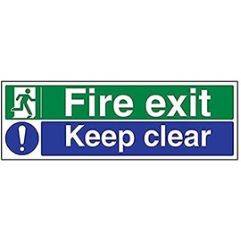 Fire Exit - Fire Exit / Keep Clear - 300 X 100mm