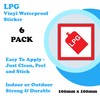 6 Pack - LPG Warning Stickers - 100mm x 100mm